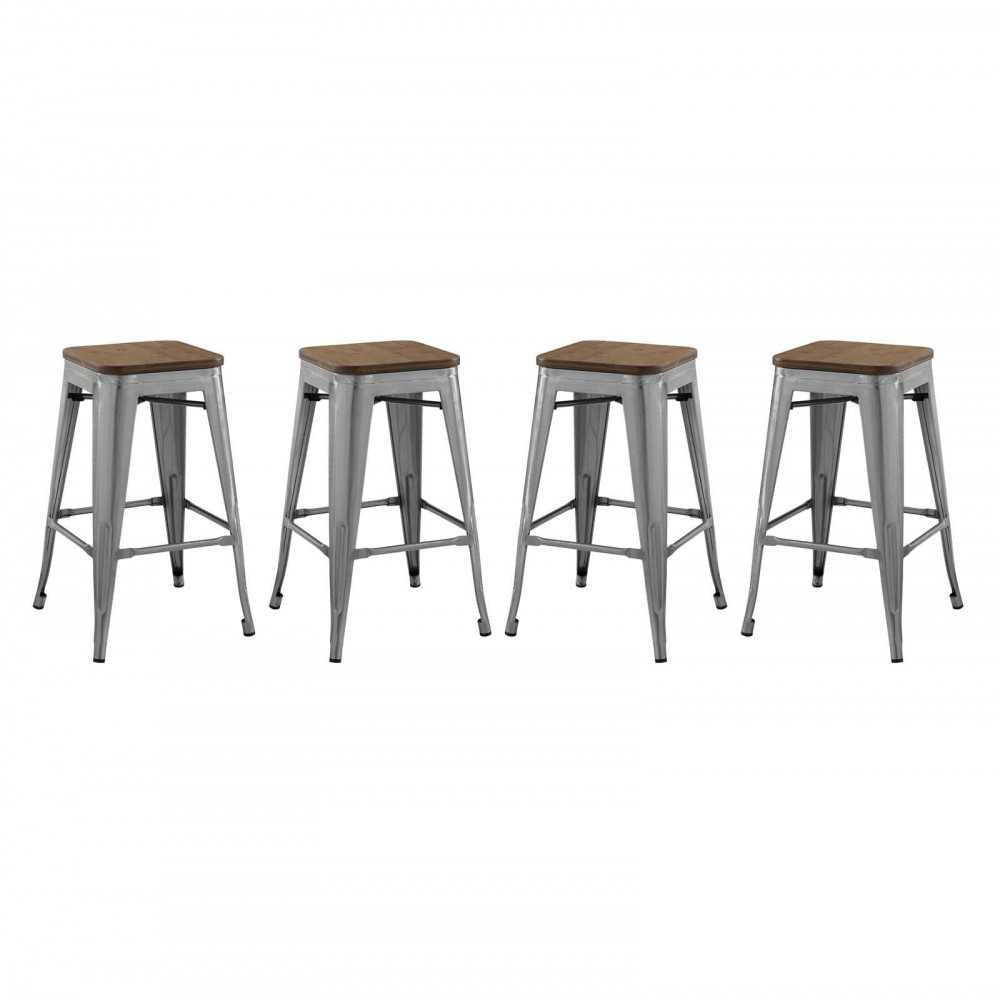 Promenade Counter Stool Set of 4, Gunmetal