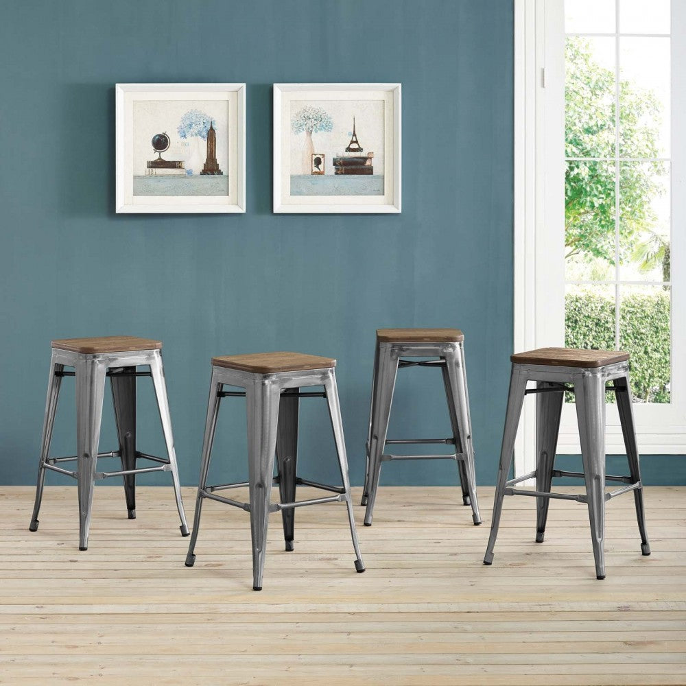 Promenade Counter Stool Set of 4, Gunmetal