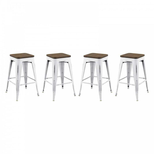 Promenade Counter Stool Set of 4, White