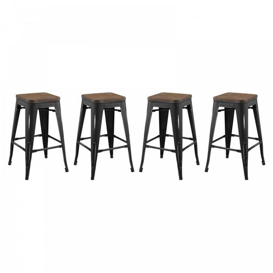 Promenade Counter Stool Set of 4, Black