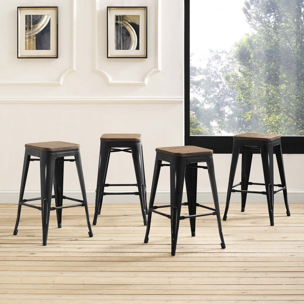 Promenade Counter Stool Set of 4, Black