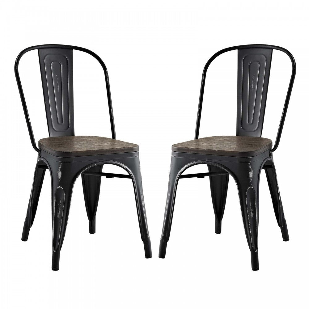 Promenade Dining Side Chair Set of 2, Black