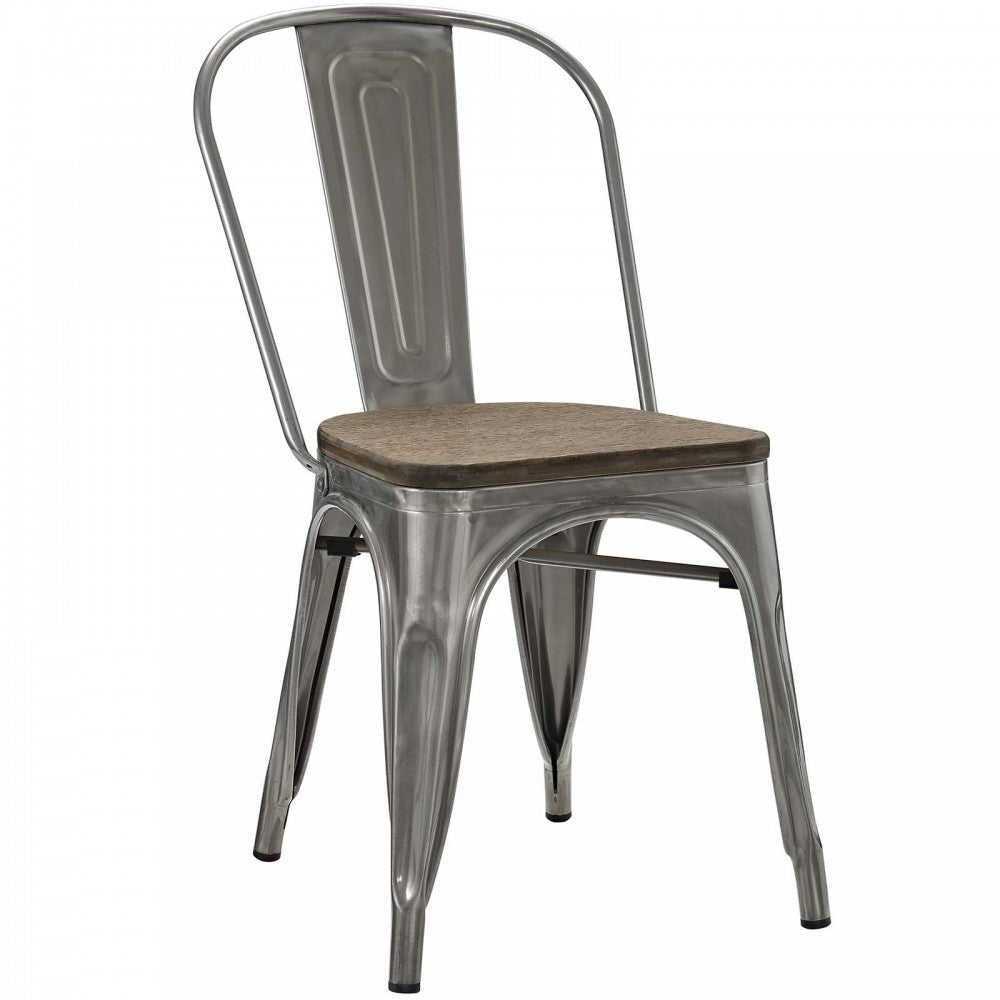 Promenade Dining Side Chair Set of 2, Gunmetal, EEI-2751-GME-SET