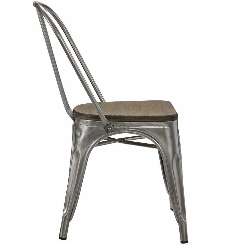 Promenade Dining Side Chair Set of 2, Gunmetal, EEI-2751-GME-SET