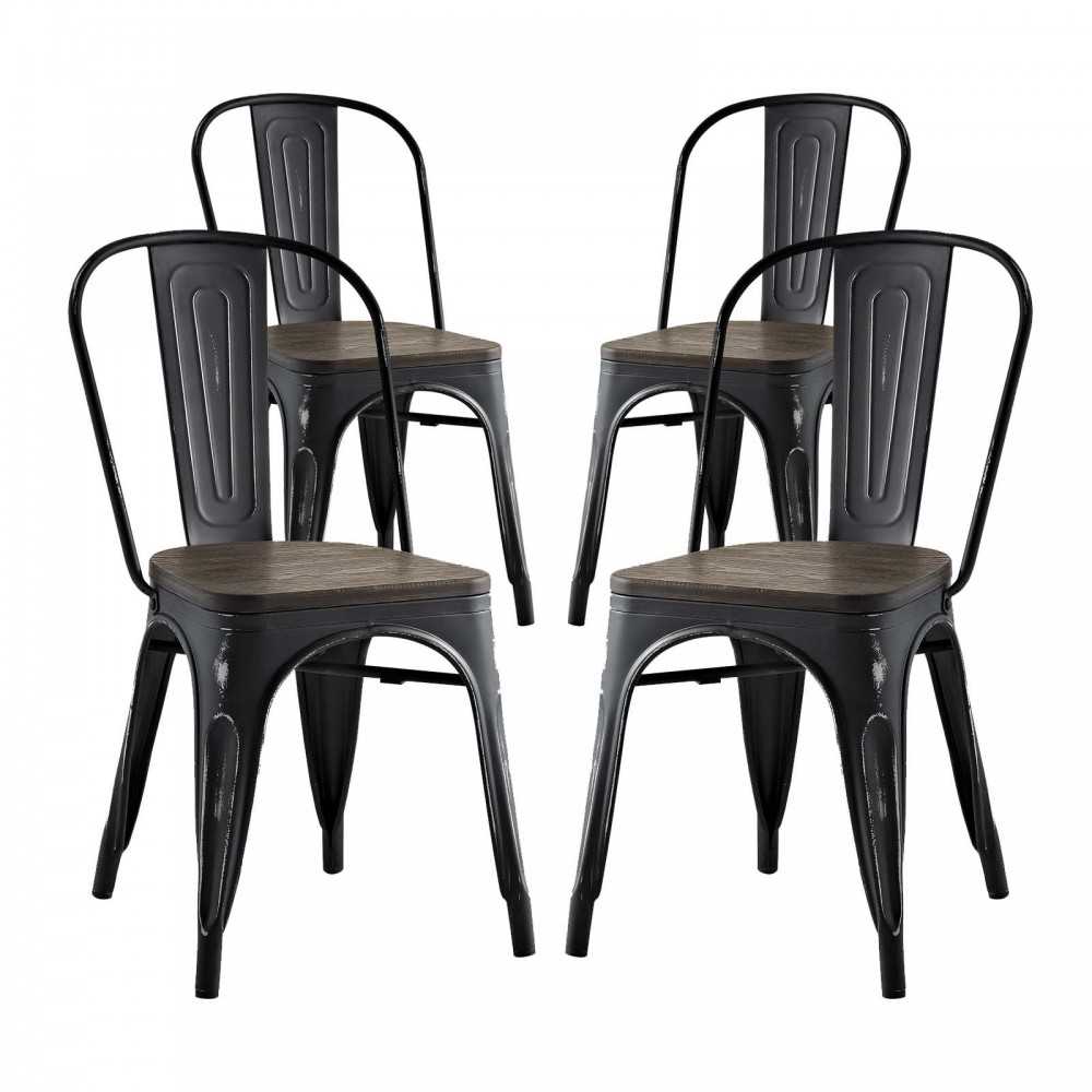 Promenade Dining Side Chair Set of 4, Black