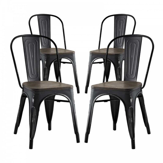 Promenade Dining Side Chair Set of 4, Black
