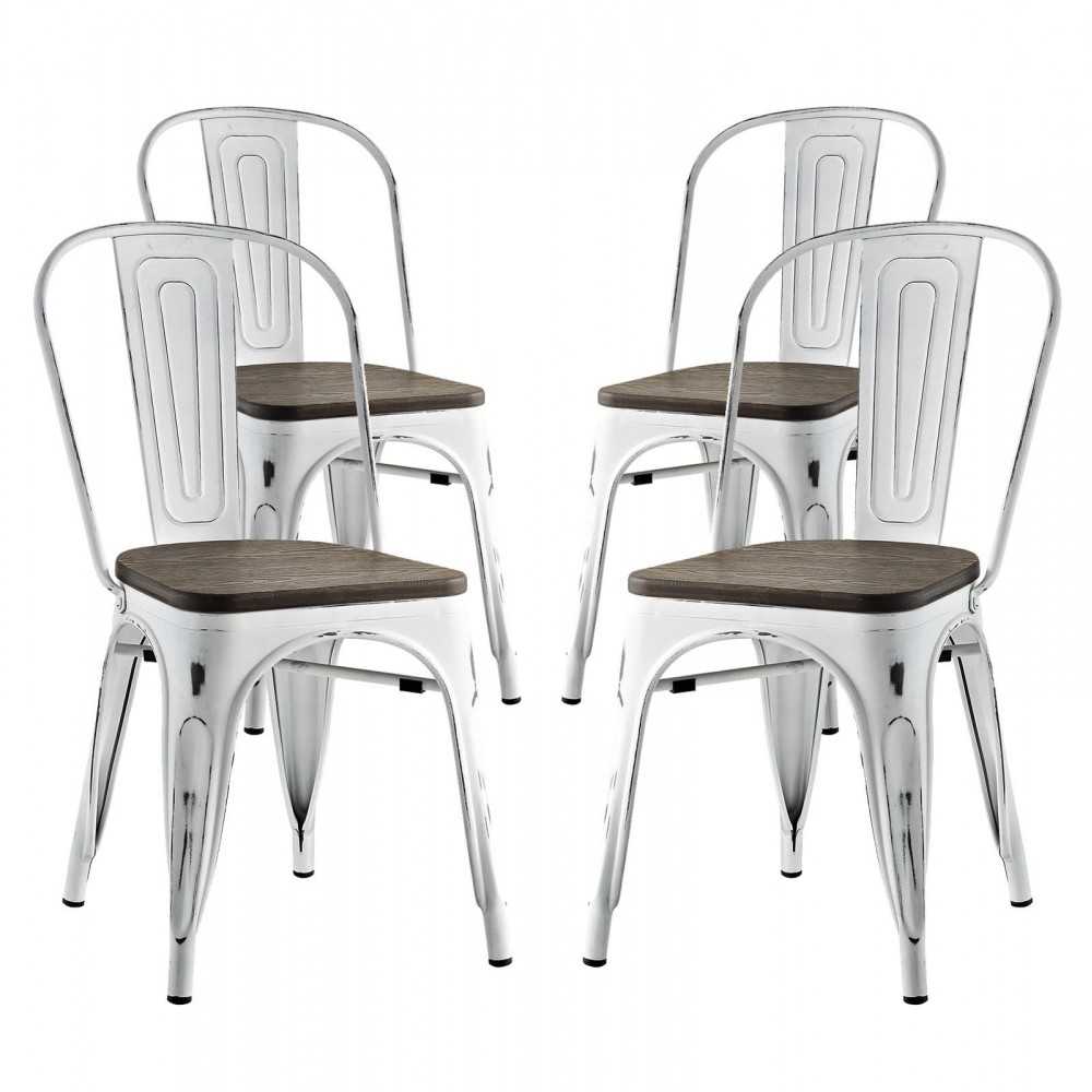 Promenade Dining Side Chair Set of 4, White