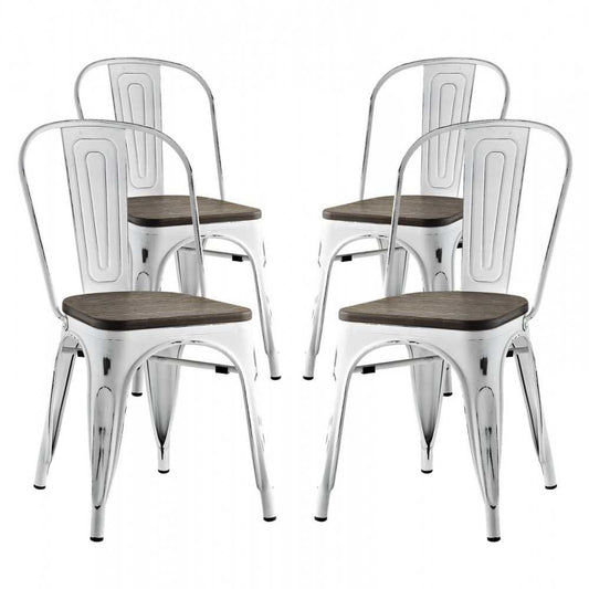 Promenade Dining Side Chair Set of 4, White
