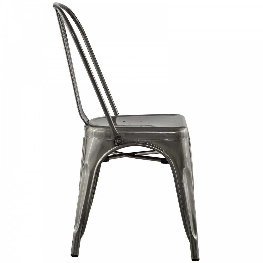 Promenade Dining Side Chair Set of 4, Gunmetal, EEI-2750-GME-SET