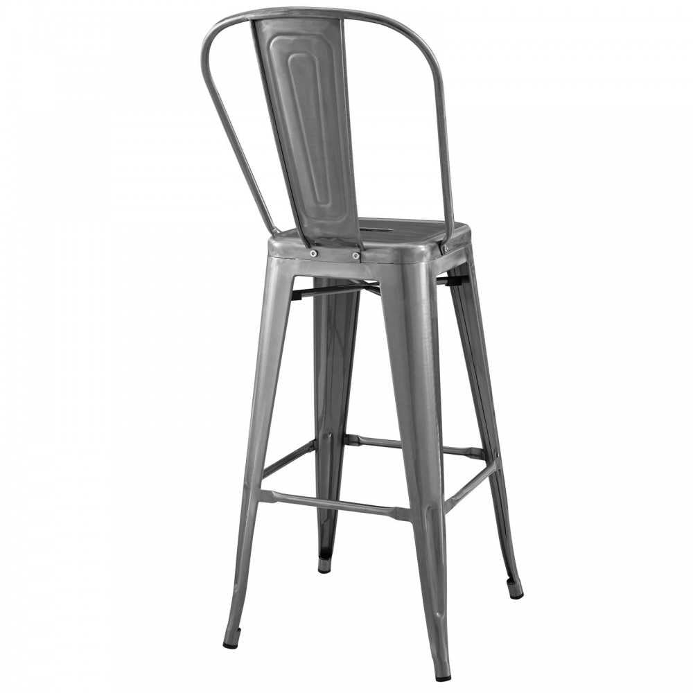 Promenade Metal Bar Side Stool, Gunmetal