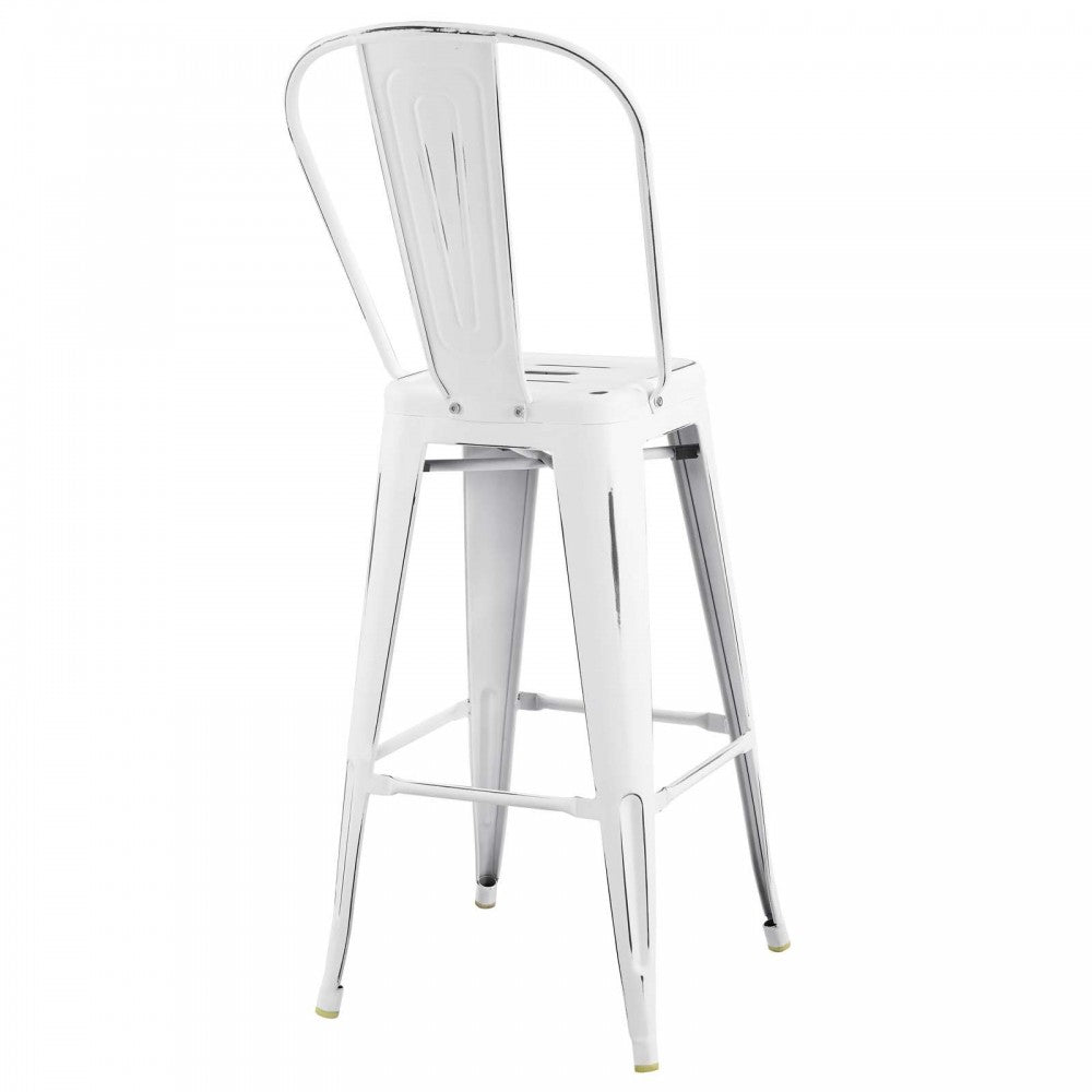 Promenade Metal Bar Side Stool, White