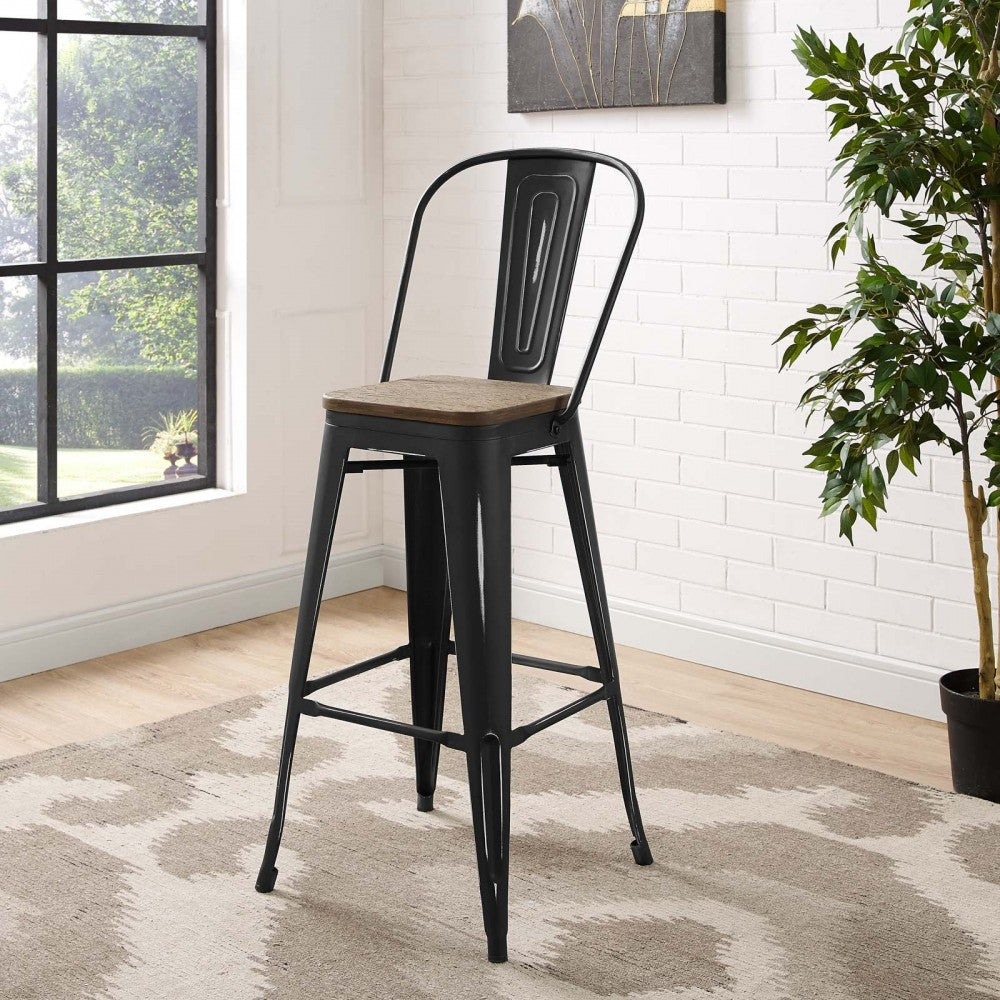 Promenade Metal Bar Stool, Black