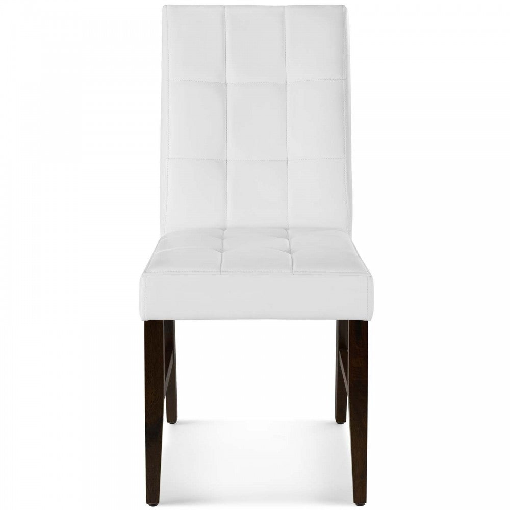 Promulgate Biscuit Tufted Upholstered Faux Leather Dining Side Chair Set of 2
