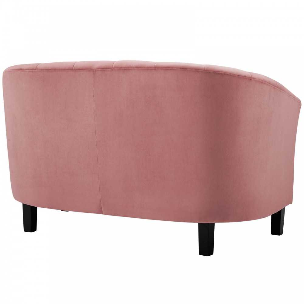 Prospect Channel Tufted 3 Piece Performance Velvet Set, Dusty Rose