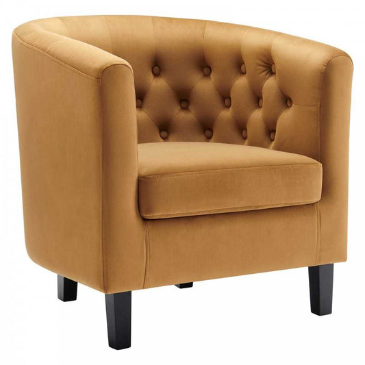 Prospect Performance Velvet Armchair, Cognac