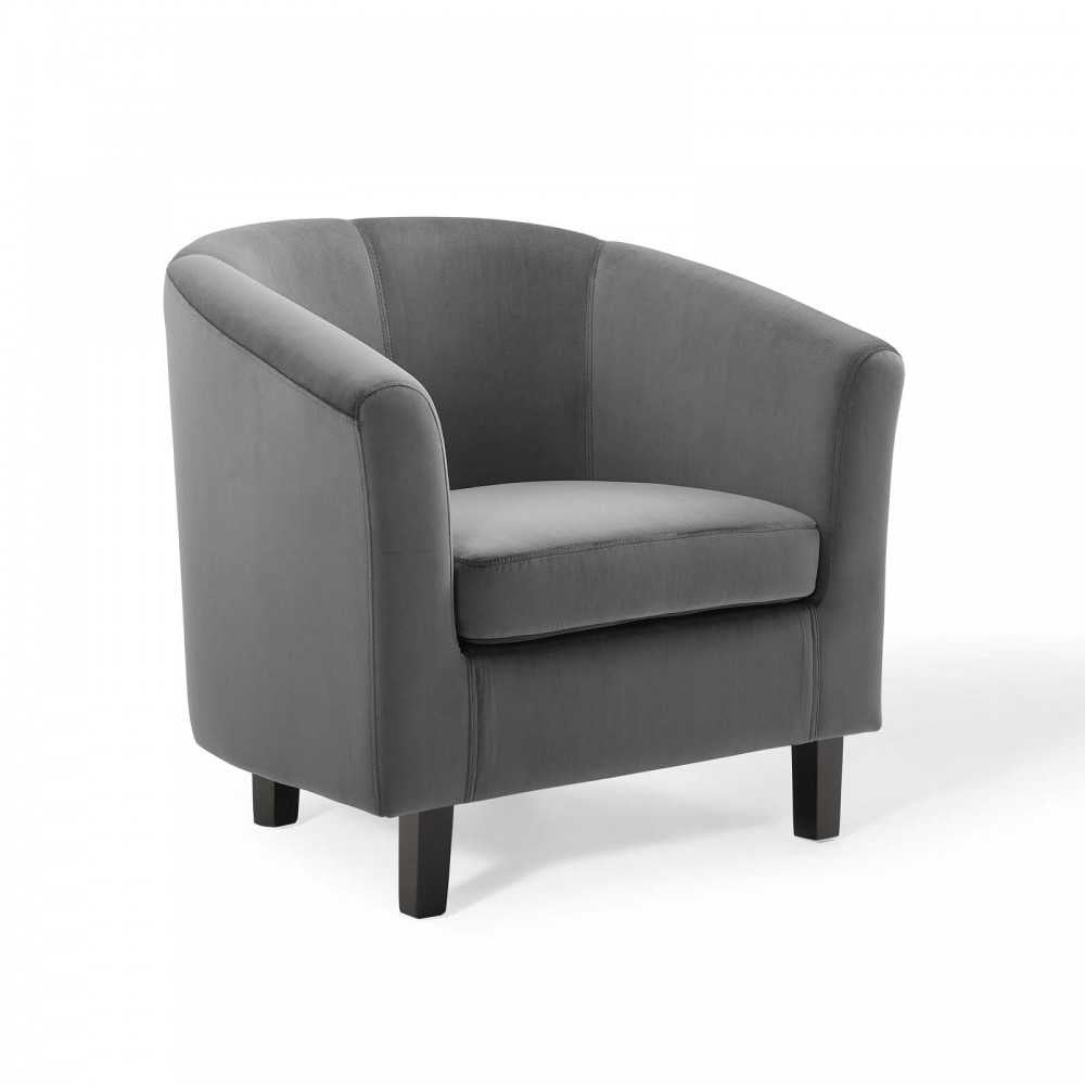 Prospect Performance Velvet Armchair, Charcoal