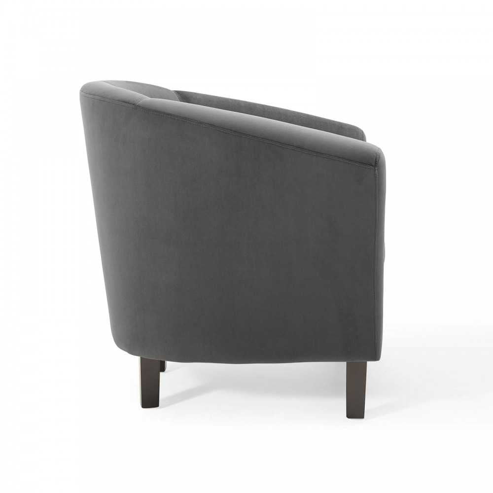 Prospect Performance Velvet Armchair, Charcoal