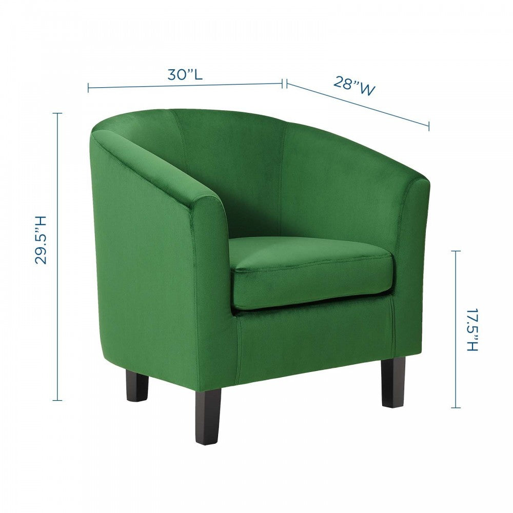 Prospect Performance Velvet Armchair, Emerald, EEI-4137-EME
