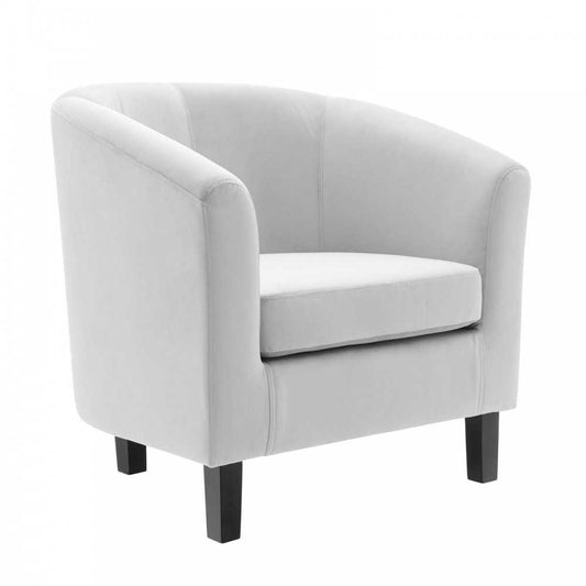 Prospect Performance Velvet Armchair, Light Gray