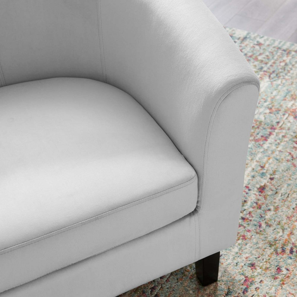 Prospect Performance Velvet Armchair, Light Gray