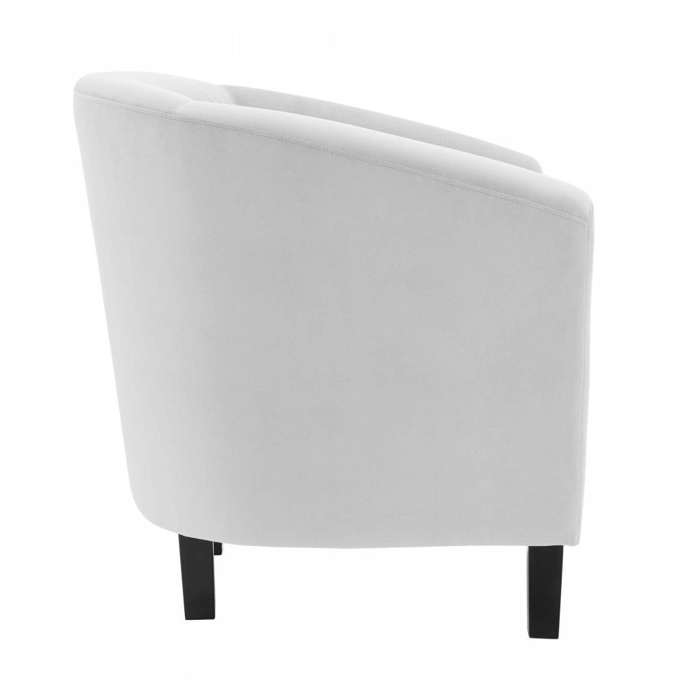 Prospect Performance Velvet Armchair, Light Gray