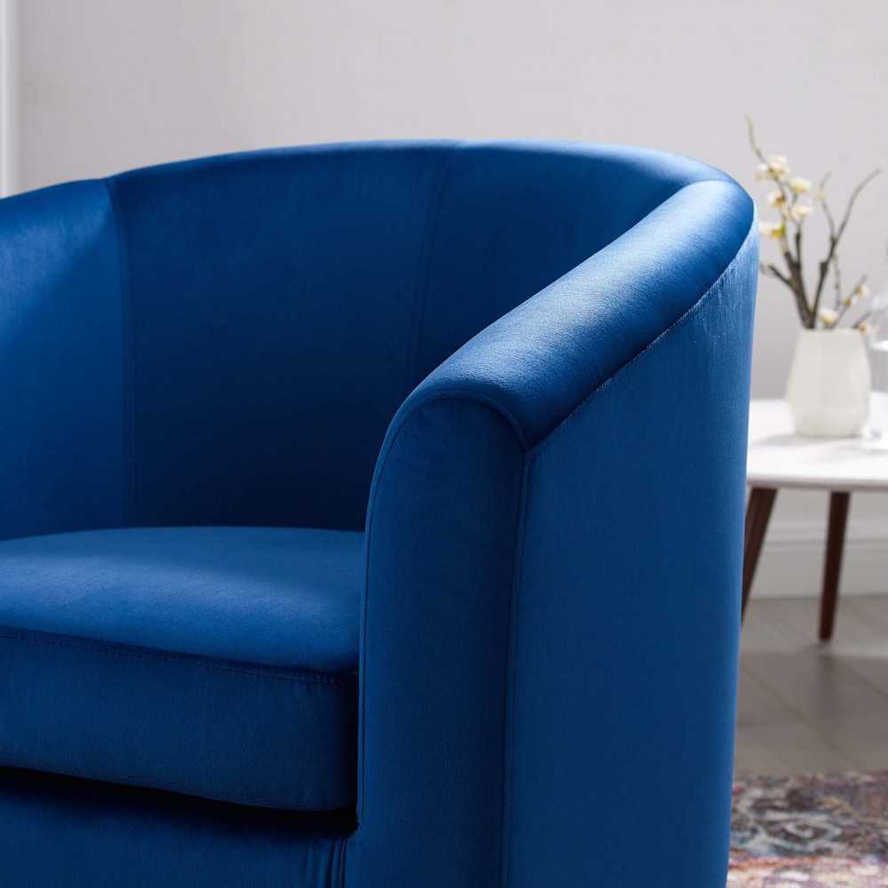 Prospect Performance Velvet Armchair, Navy, EEI-4137-NAV