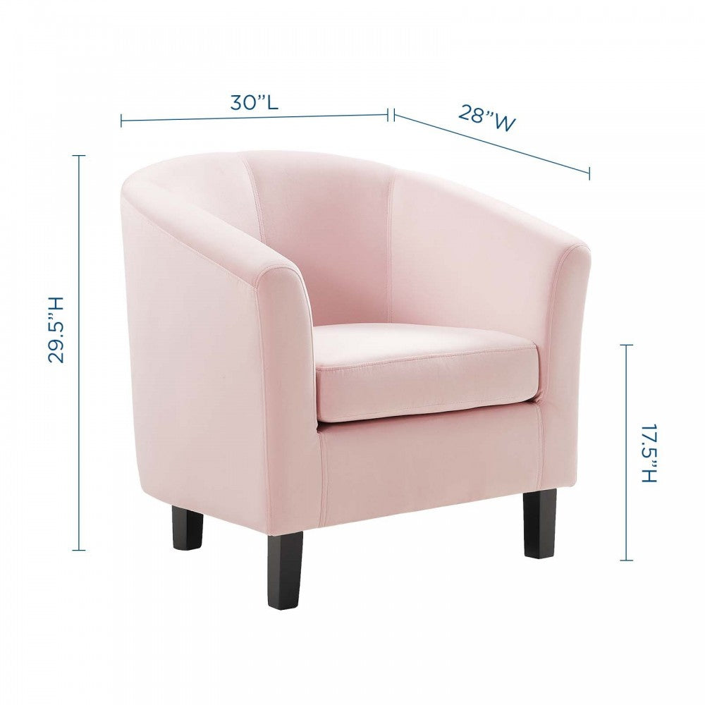 Prospect Performance Velvet Armchair, Pink, EEI-4137-PNK