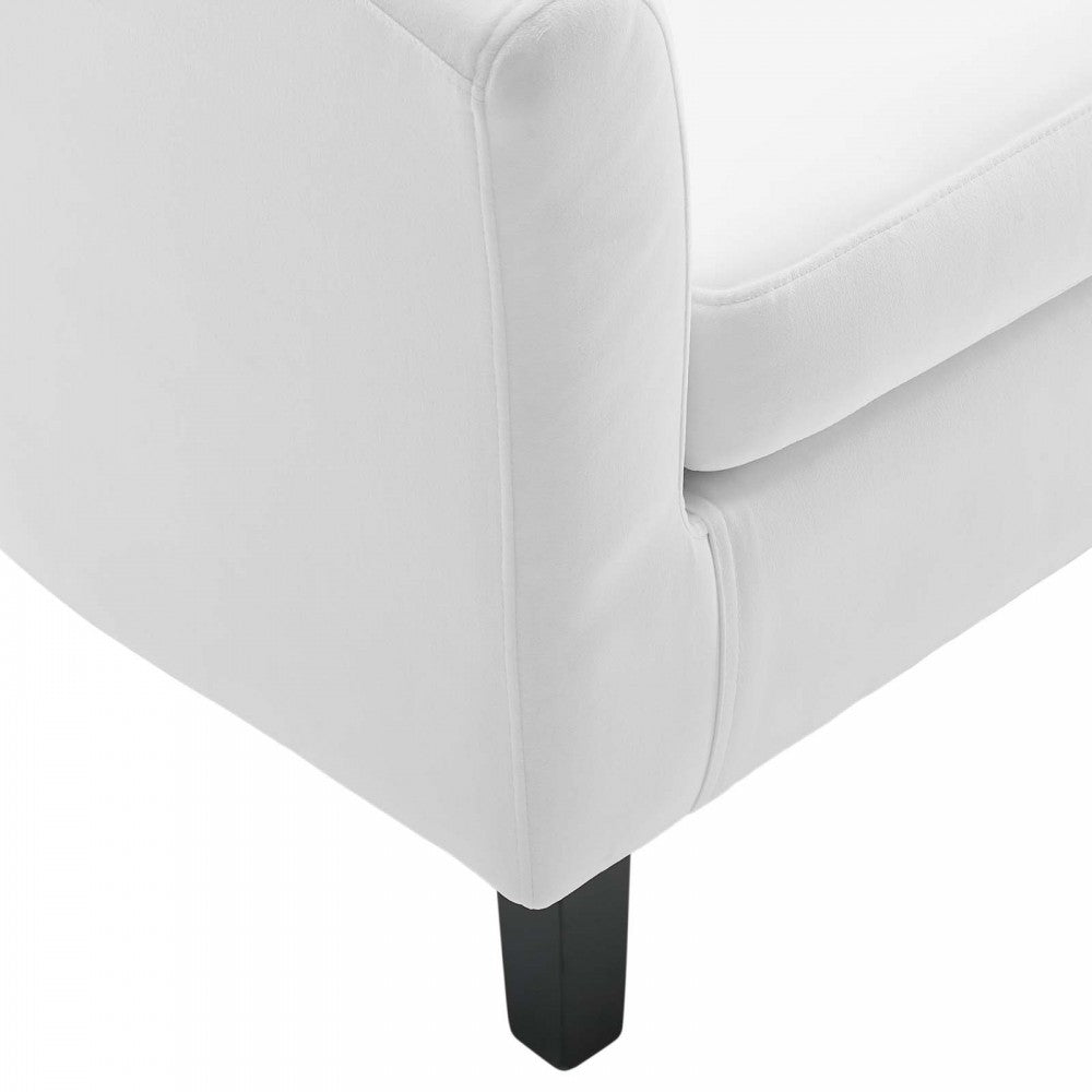 Prospect Performance Velvet Armchair, White