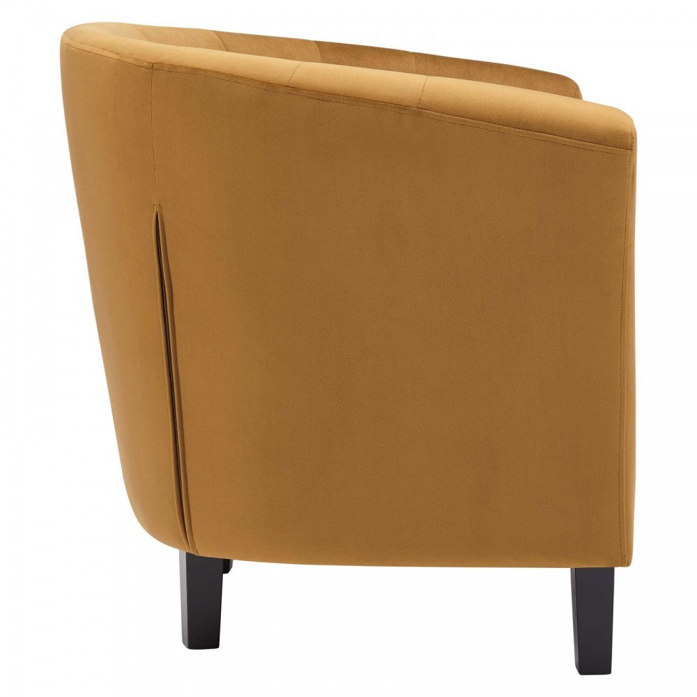 Prospect Performance Velvet Armchair, Cognac
