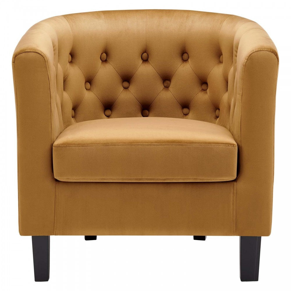 Prospect Performance Velvet Armchair, Cognac