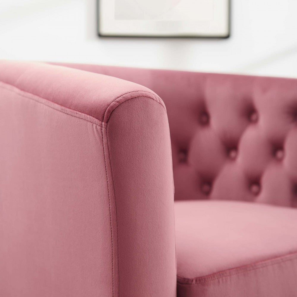 Prospect Performance Velvet Armchair, Dusty Rose, EEI-2613-DUS