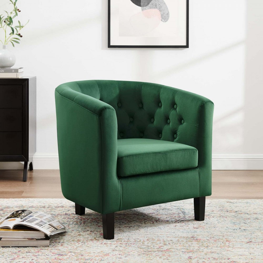 Prospect Performance Velvet Armchair, Emerald, EEI-2613-EME