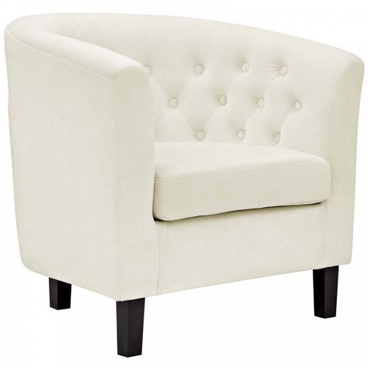 Prospect Performance Velvet Armchair, Ivory
