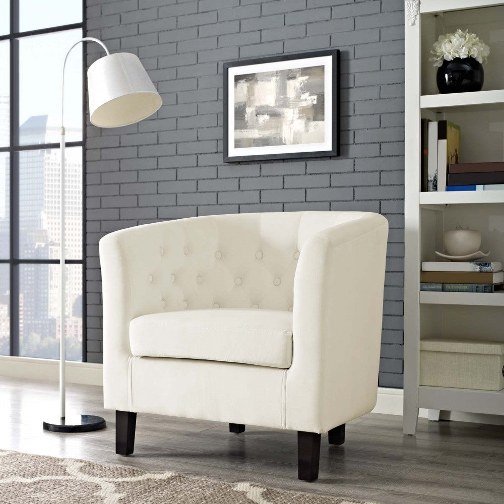 Prospect Performance Velvet Armchair, Ivory