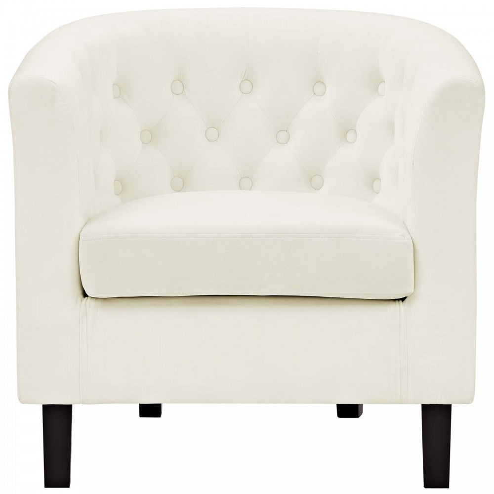 Prospect Performance Velvet Armchair, Ivory
