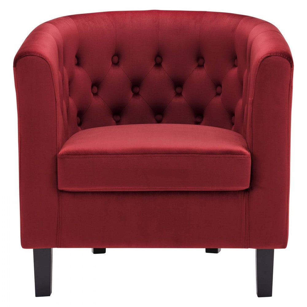 Prospect Performance Velvet Armchair, Maroon