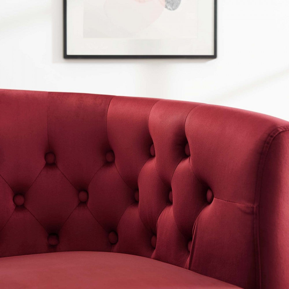 Prospect Performance Velvet Armchair, Maroon