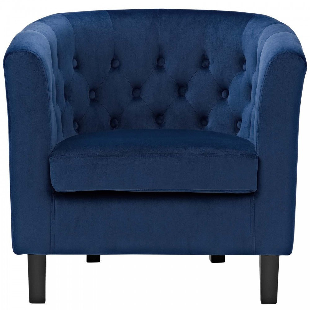 Prospect Performance Velvet Armchair, Navy, EEI-2613-NAV