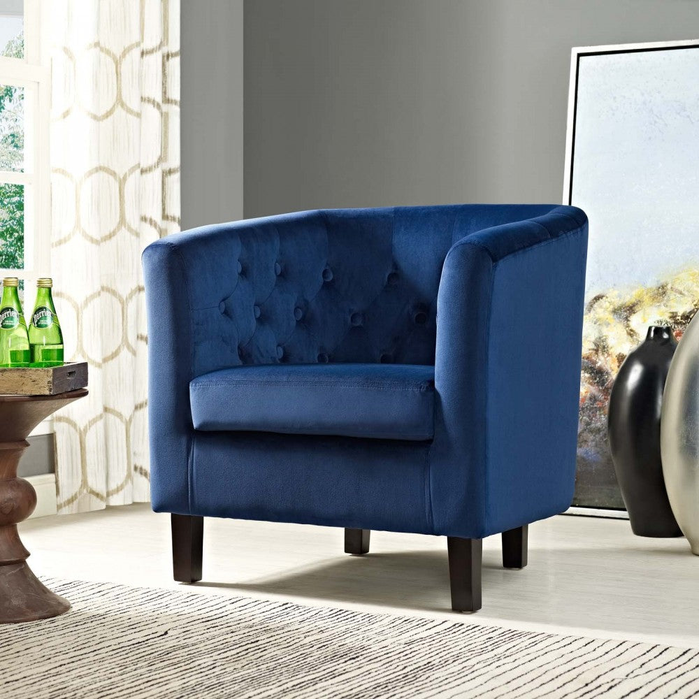 Prospect Performance Velvet Armchair, Navy, EEI-2613-NAV