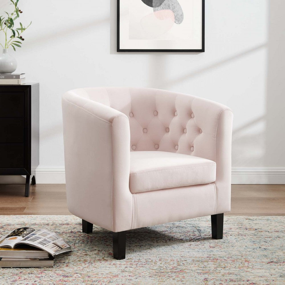 Prospect Performance Velvet Armchair, Pink, EEI-2613-PNK