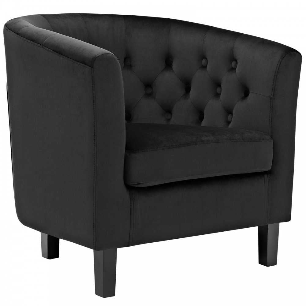 Prospect Performance Velvet Armchair, Black