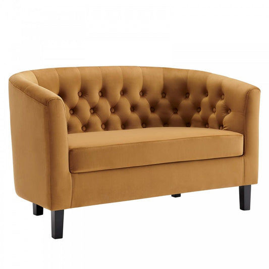 Prospect Performance Velvet Loveseat, Cognac