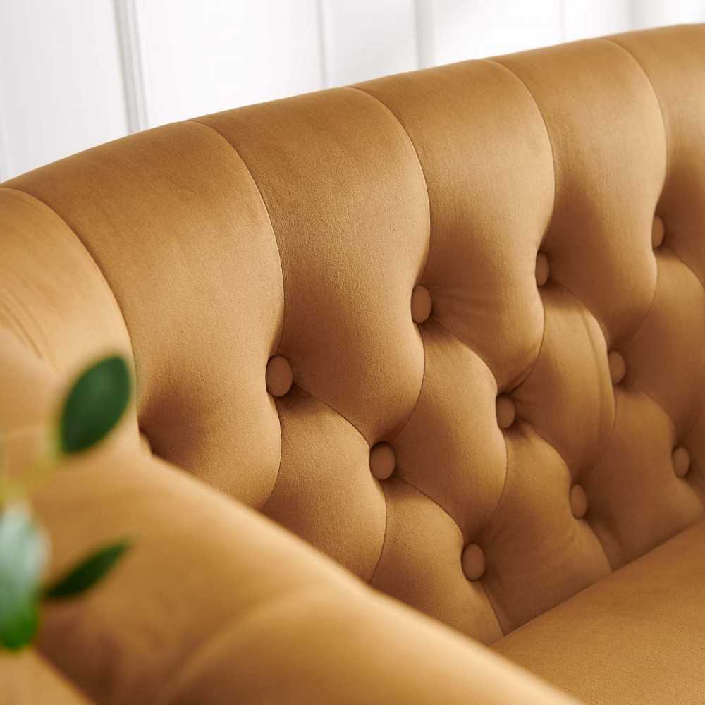 Prospect Performance Velvet Loveseat, Cognac