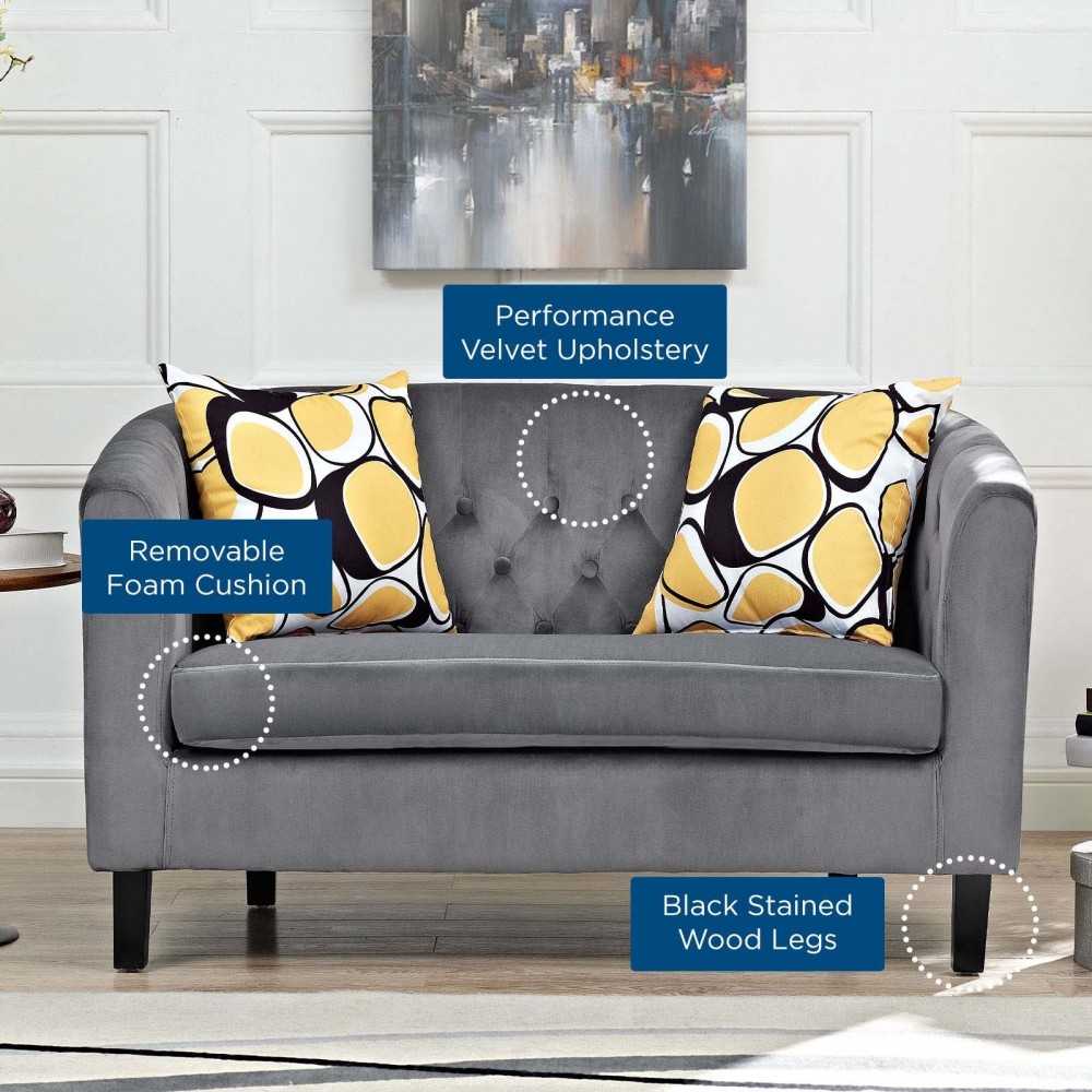 Prospect Performance Velvet Loveseat, Gray