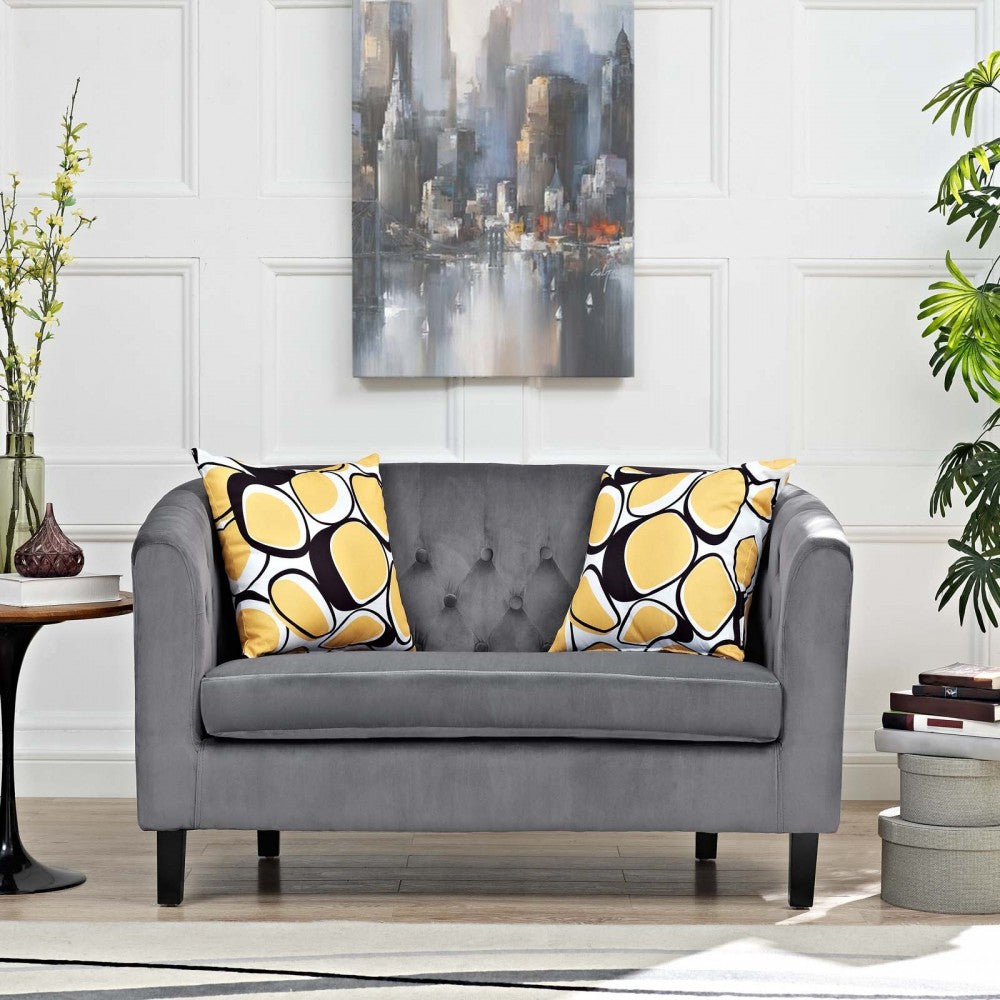 Prospect Performance Velvet Loveseat, Gray