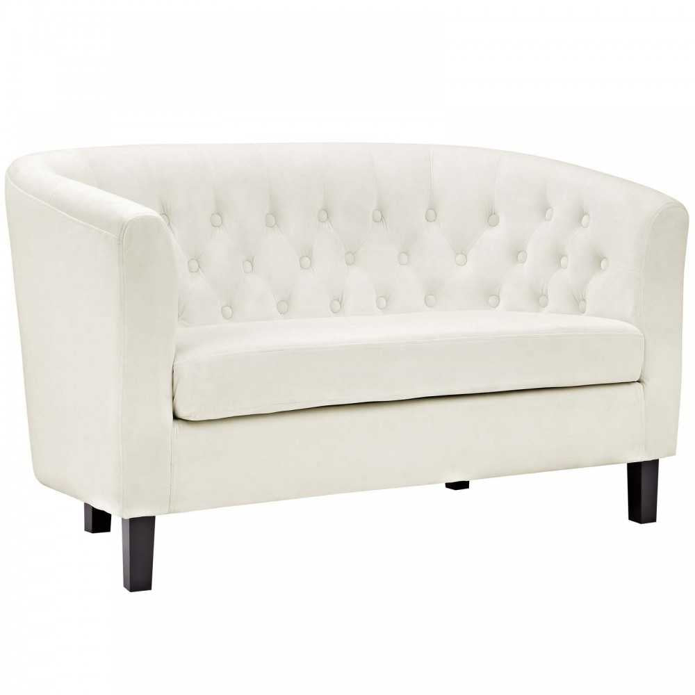 Prospect Performance Velvet Loveseat, Ivory