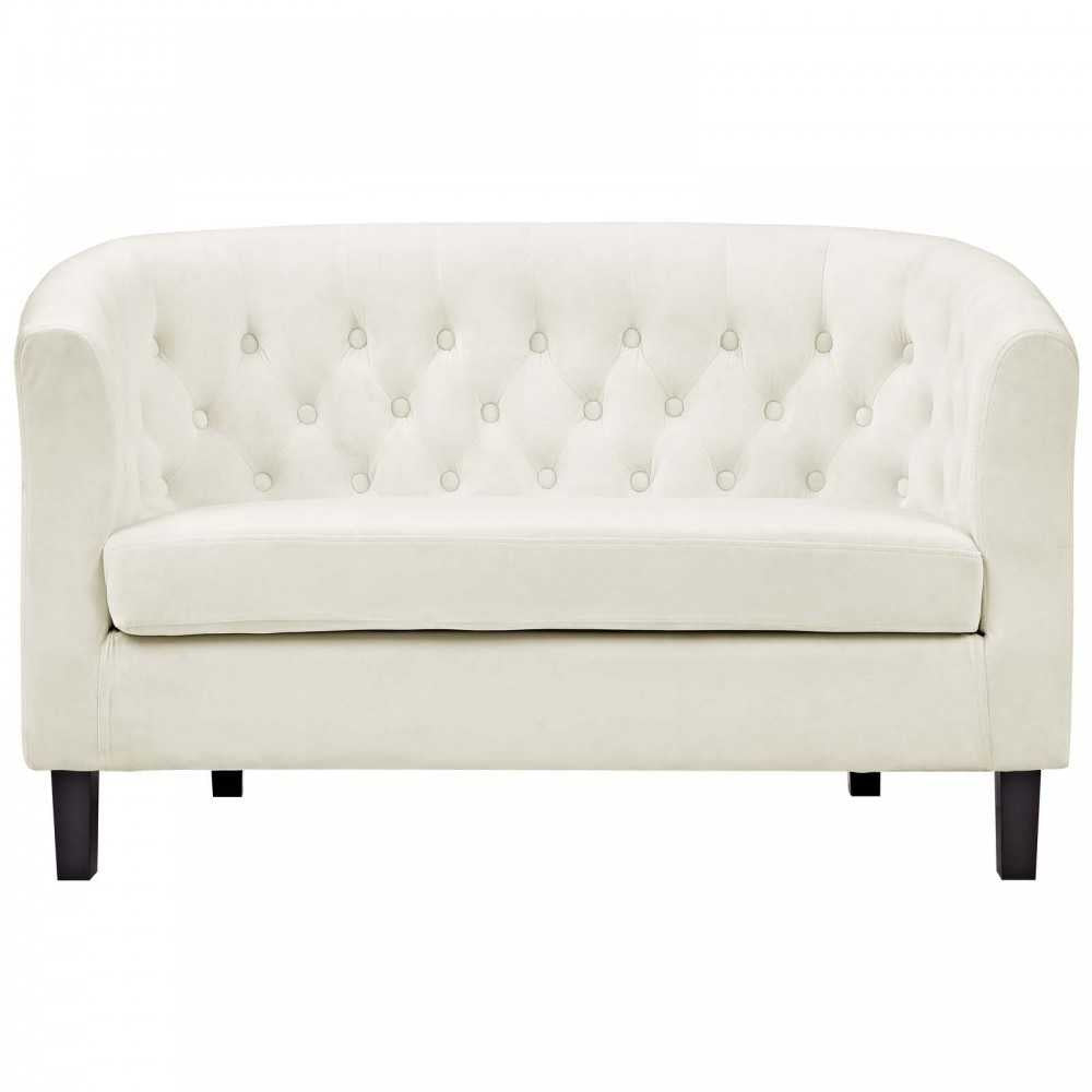 Prospect Performance Velvet Loveseat, Ivory