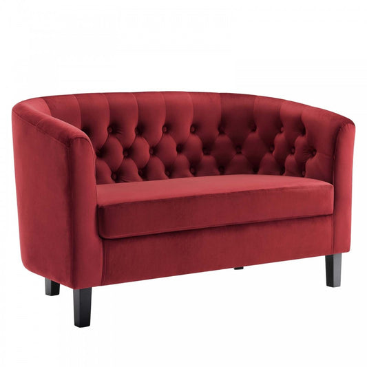 Prospect Performance Velvet Loveseat, Maroon