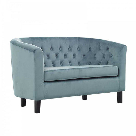 Prospect Performance Velvet Loveseat, Sea Blue
