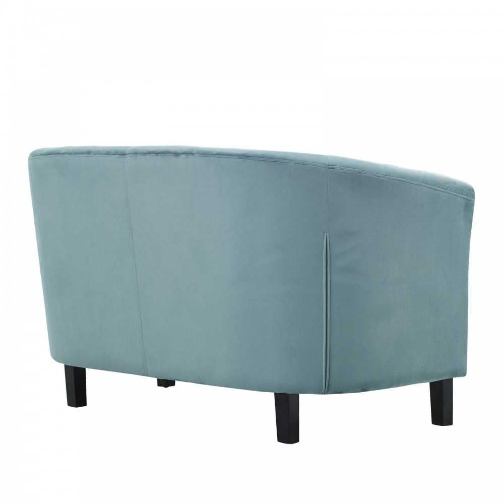 Prospect Performance Velvet Loveseat, Sea Blue